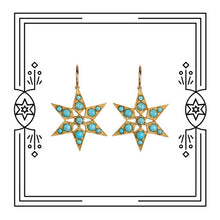 Load image into Gallery viewer, FANCY STAR EARRINGS, TURQUOISE