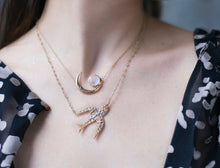 Load image into Gallery viewer, MOONSTONE SWALLOW NECKLACE - (PRE-ORDER)
