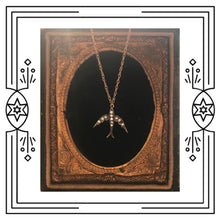 Load image into Gallery viewer, FANCY BIRD NECKLACE - ANTIQUE PLATED GOLD, DIAMONDS (Pre-order)

