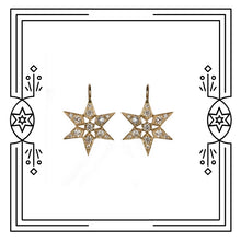 Load image into Gallery viewer, FANCY STAR EARRINGS - YELLOW GOLD, DIAMONDS

