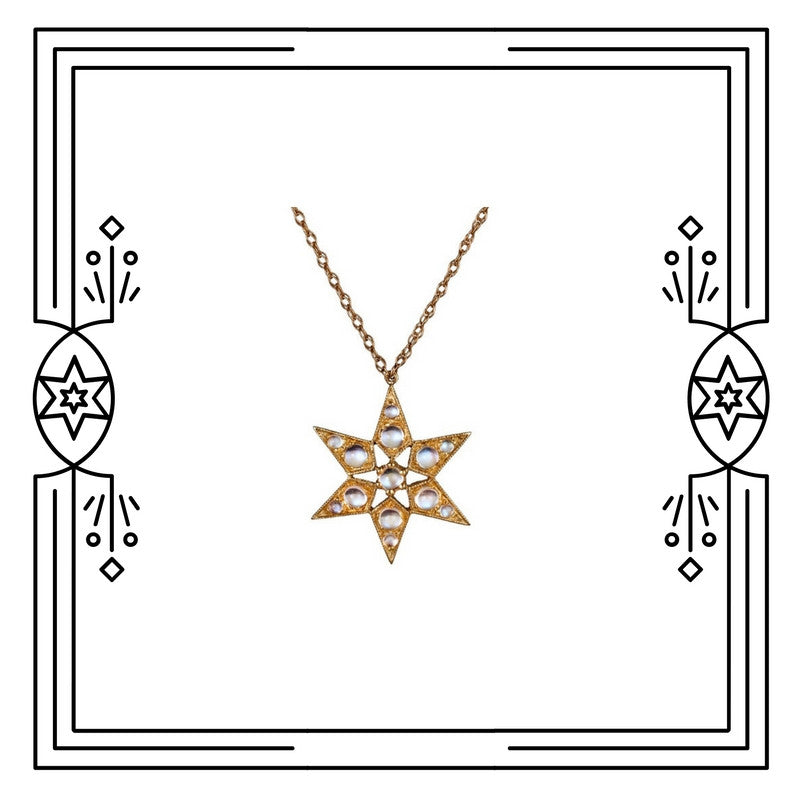 FANCY STAR NECKLACE - MOONSTONE (PRE-ORDER)