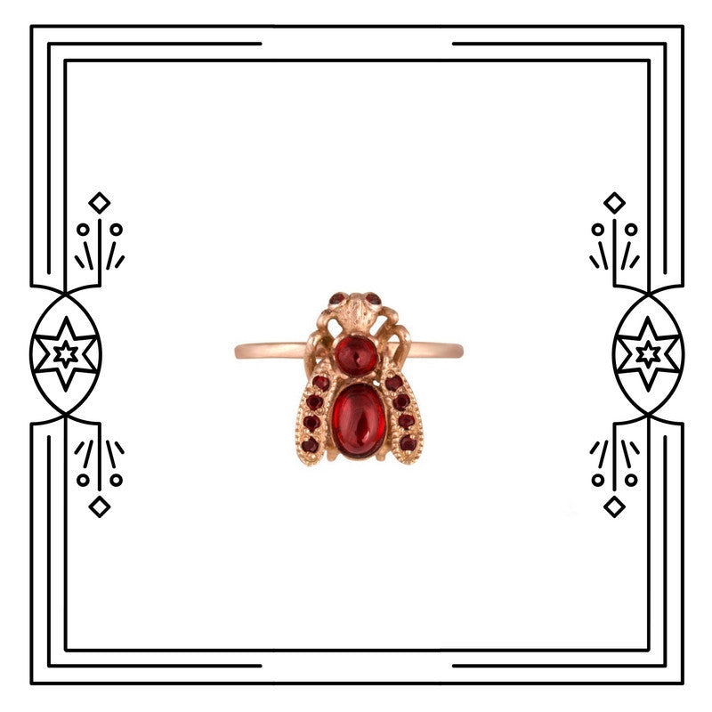 GARNET BUG RING (PRE-ORDER)
