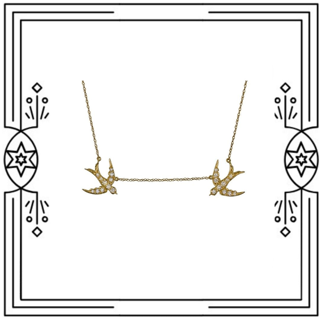 FLYING SWALLOWS DIAMOND NECKLACE (pre-order)