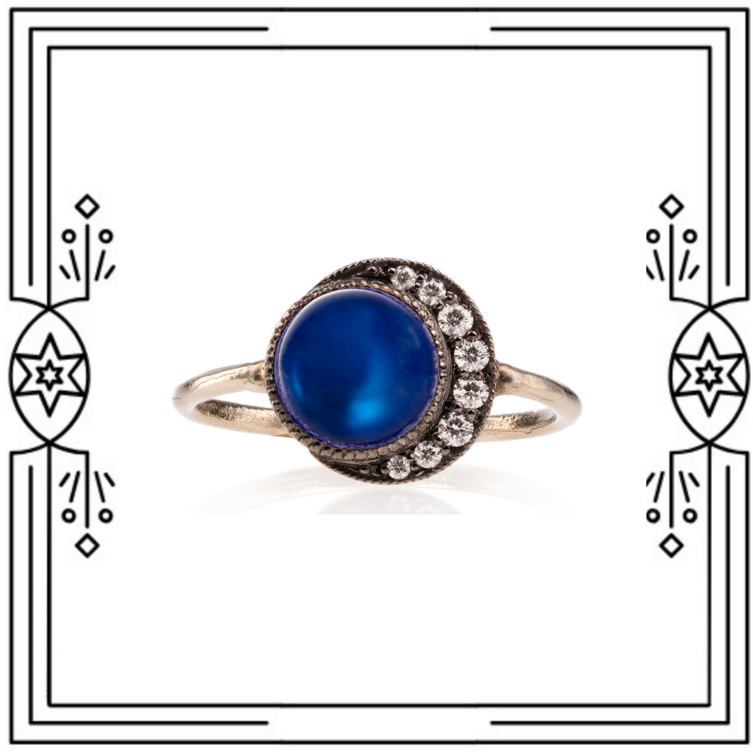 Blue 2025 moon ring